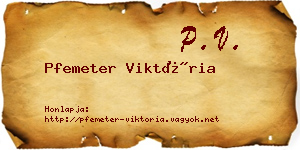 Pfemeter Viktória névjegykártya